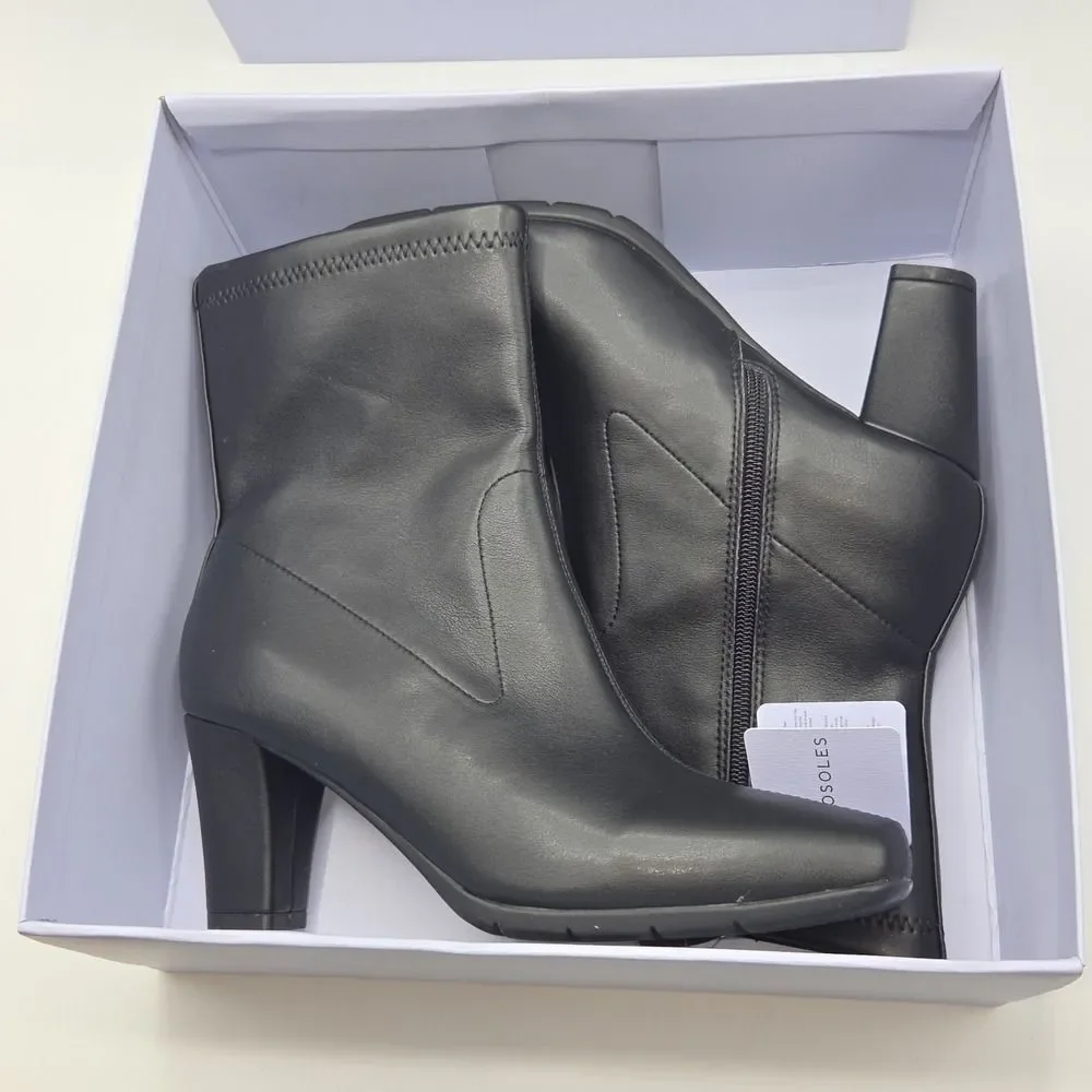 Aerosoles‎ Women's Cinnamon Heeled Tailored Booties Black Size 9.5 Ankle Boots